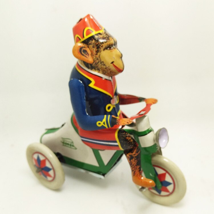 Antieke Stijl Blikken speelgoed Robots wind up speelgoed voor kinderen home decor metal craft MS813 fiets aap
