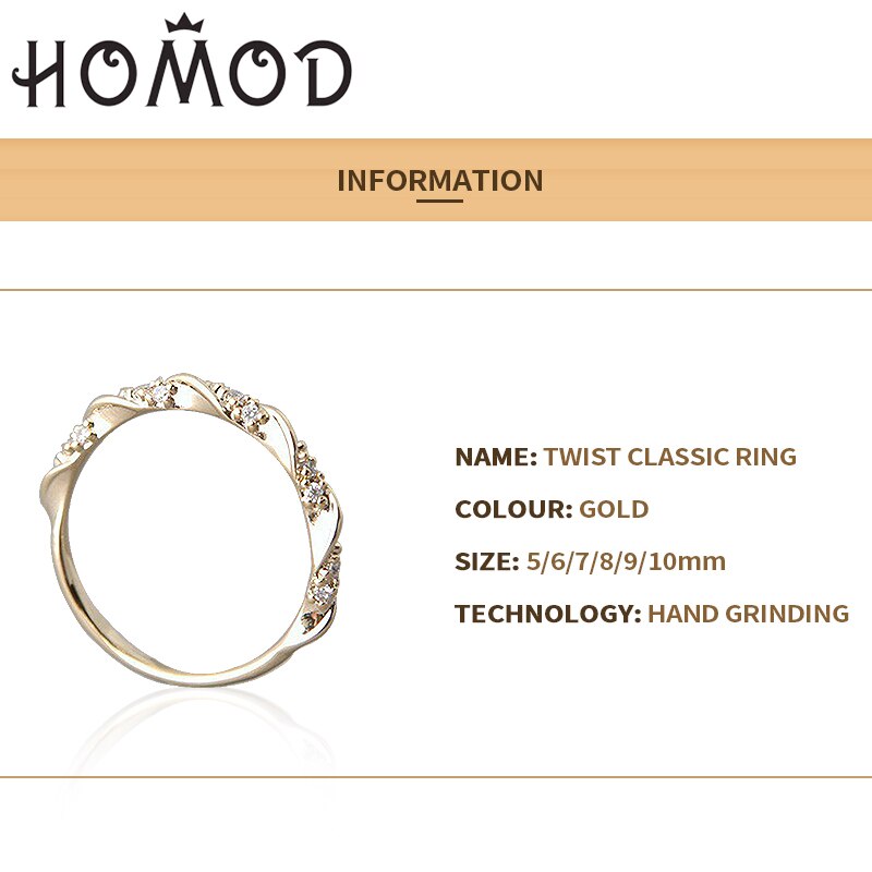 Homod Zilver Kleur Twist Klassieke Zirconia Bruiloft Engagement Ring Voor Vrouw Oostenrijkse Kristal Ringen Bague Femme