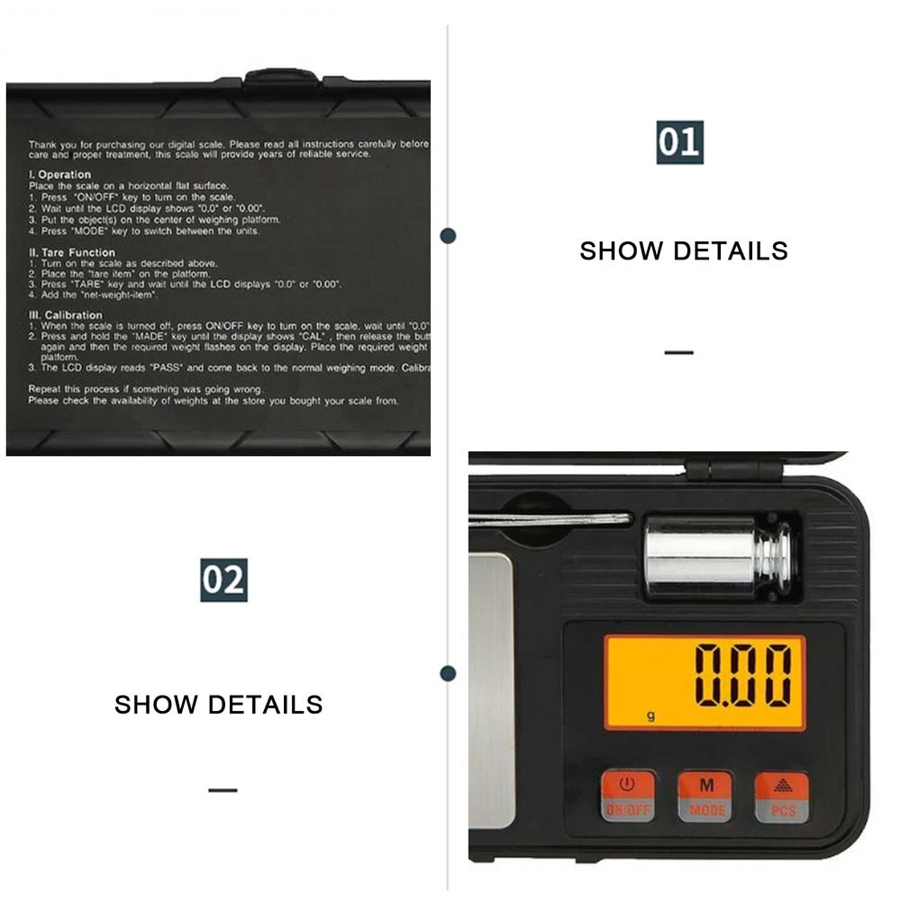 High Precision Portable Mini Digital Scale Strain Gauge Sensor Overload Indicator Pocket Scale For Sterling Silver Gold