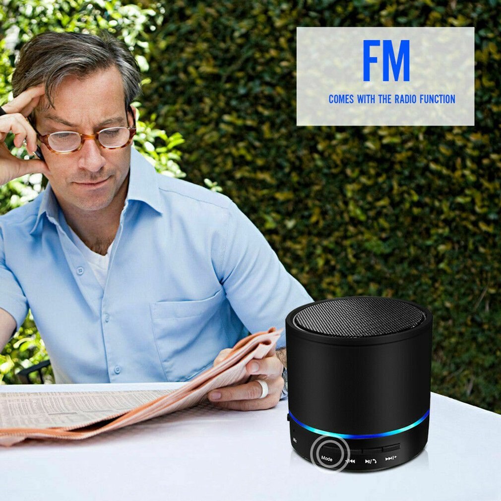 Portable Mini Wireless Speaker With Mic Loudspeaker LED Heavy Bass Stereo Music Players Sound Box Speaker