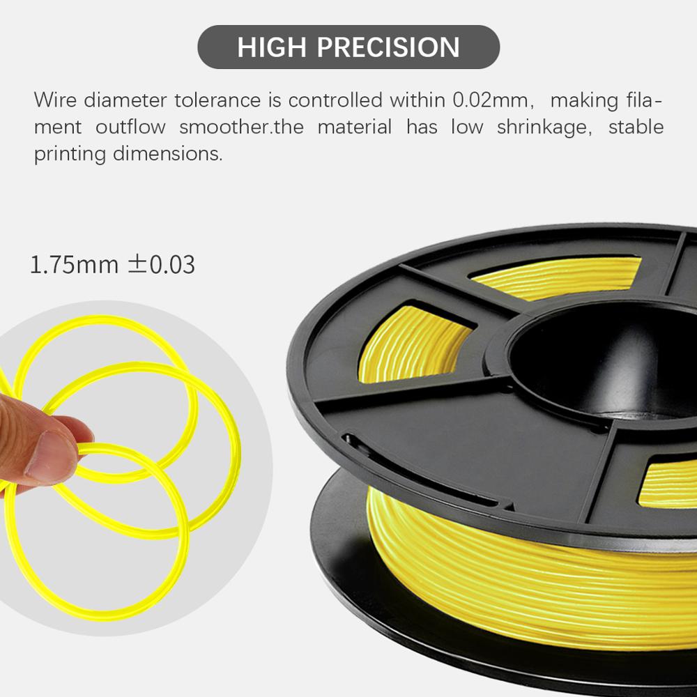 Tpu 3D Filament Flexibele Gele Kleur Filamenten 0.5Kg 1.75Mm Dimensionale Nauwkeurigheid 0.02Mm Geen Bubble Kleurrijke Afdrukken Materiaal