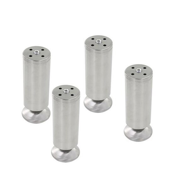 1Pcs 80/100/120/150mm Cabinet Feet Height Furniture Legs Cabinet Foot Silver Tone Stainless Steel Table Bed Sofa Leveling Feet