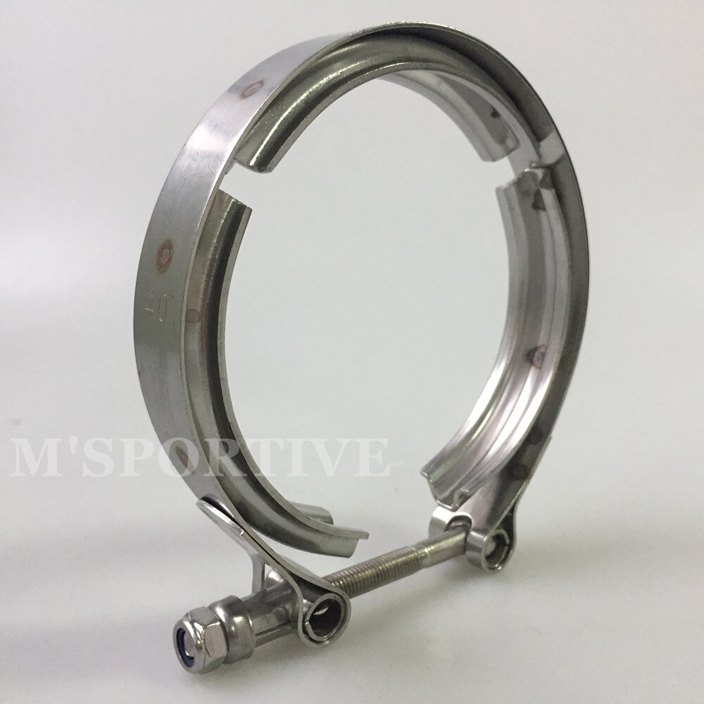 M'SPORTIVE -4" Inch 101.6mm SUS 304 Stainless Steel V-Band Clamp Flange Kits Exhaust Pipe clamps turbocharger clamps