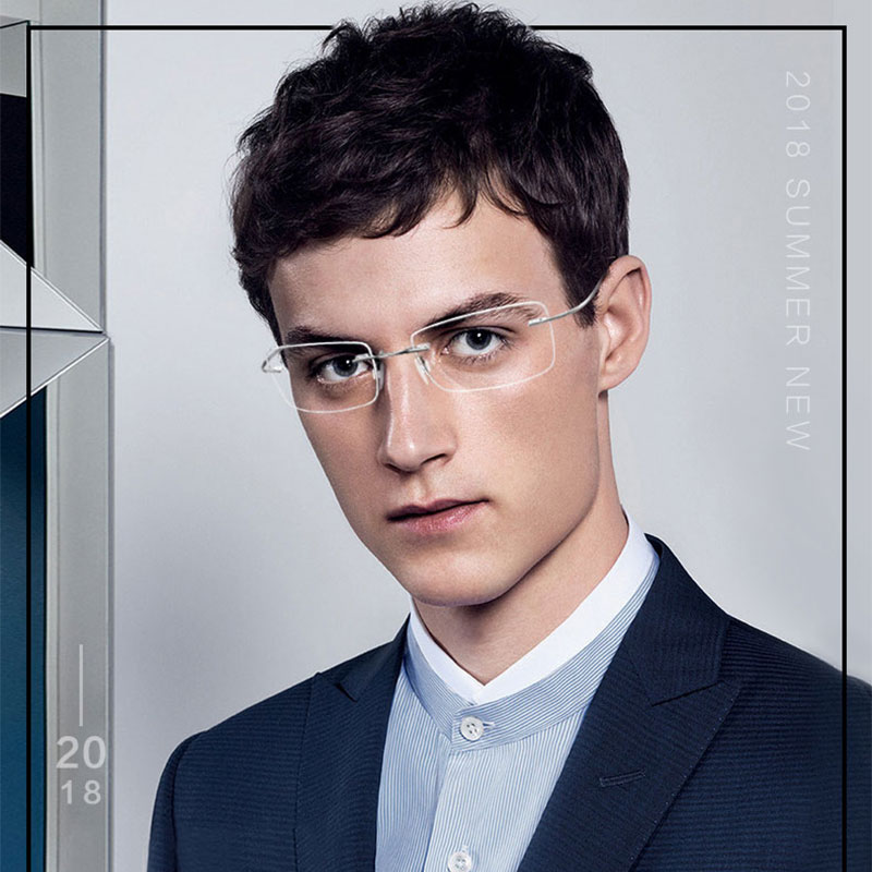 Montura de gafas de titanio súper ligera y Flexible, sin montura, para mujeres y hombres, gafas graduadas ópticas