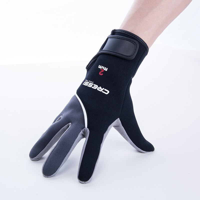 Cressi Tropical 2MM Neoprene Diving Gloves Scuba Diving Snorkeling Five Finger Glove Man and Woman for Adult: BLACK GREY / S