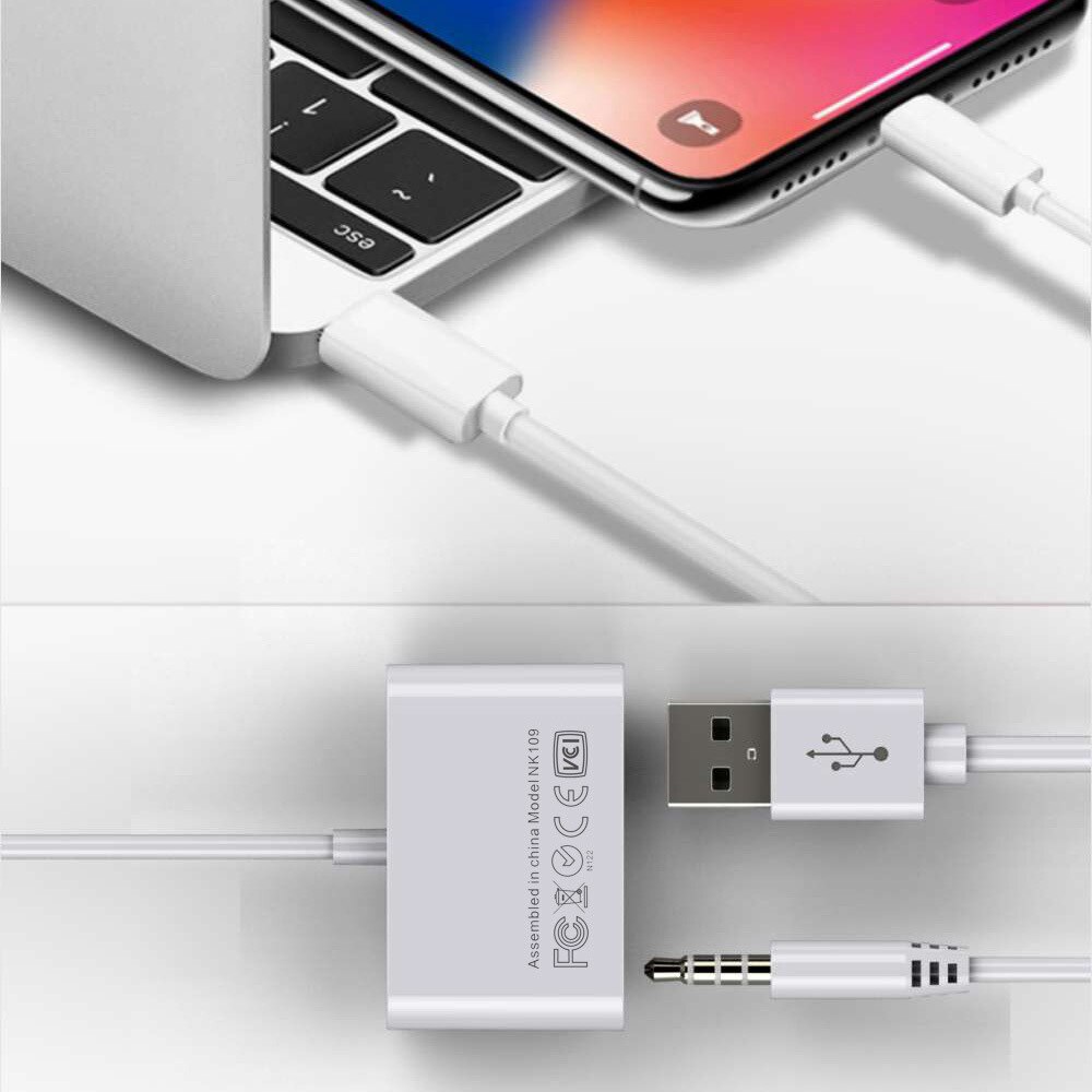 OTG Adapter Newest 3 in 1 for Lightning to USB Camera 3 in 1 with Charging Port 3.5mm Headphone With Charging Port OTG Cable