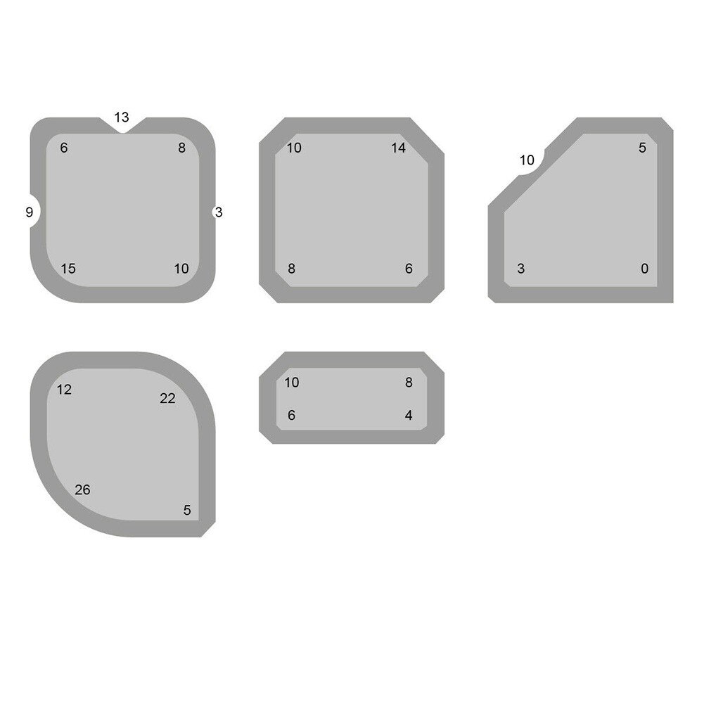 Spatule en Silicone pour lisser les joints, 5 pièces, outil de raclage, 5 formes différentes
