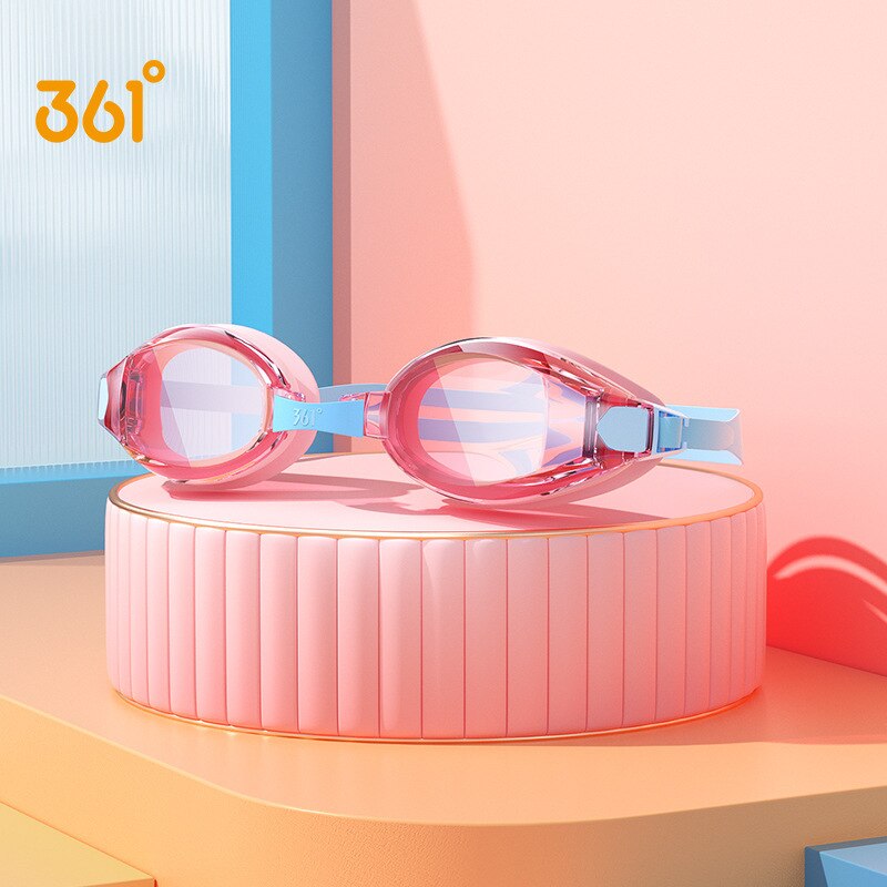 Optical Swimming Goggles Children Myopia Pool Earplug Waterproof Bathing Eyewear Prescription Kids Diving Glasses: Blue