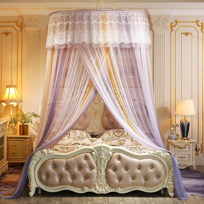 Rideau de plafond à moustiques suspendu | Manteau de lit princesse, moustiquaire sur pied rouge pour mariage, rideau couvre-lit pour décoration de maison: 1.5 Smoky gray