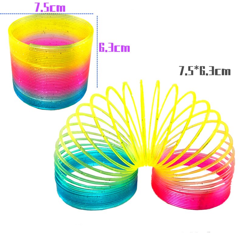 1Pcs Regenboog Cirkel Grappige Magical Speelgoed Vroege Educatief Folding Plastic Spring Coil Big Size Antistress Hand Vaardigheid: 7.5cm A