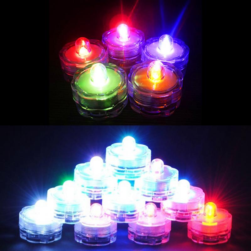 Wedding Party Deocration Vase Lamp Super Bright Submersible Waterproof Mini LED Tea Light Candle Lights