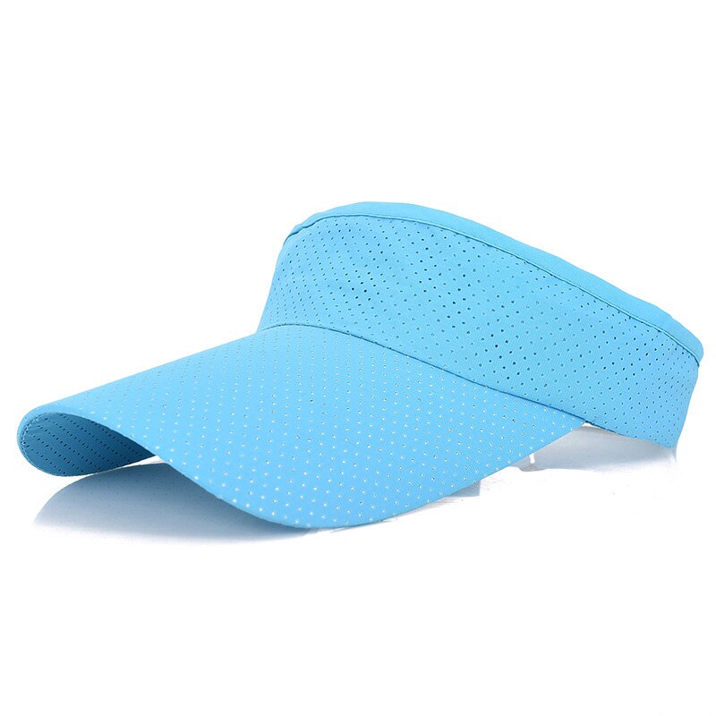 Hurtig tør elastisk sommer udendørs solskærm hat marathon åndbar solskærm mesh neutral hest hale tennis hætte: Himmelblå