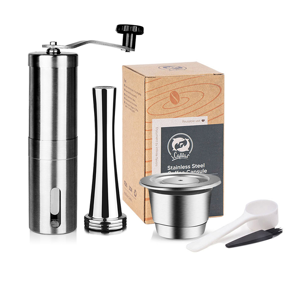 Edelstahl Nespresso Nachfüllbare Kaffee Kapsel manipulieren Wiederverwendbare Kaffee Schote Coffeeware Zubehör Für Barista Espresso Hersteller: Braun