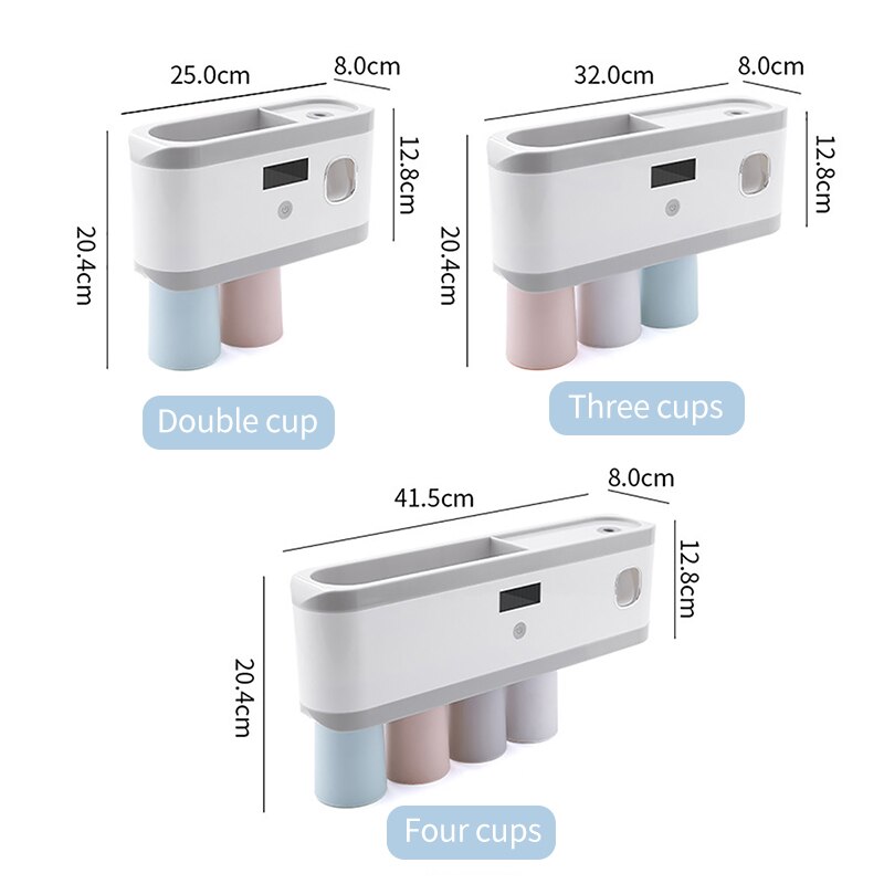 CMXIO UV Toothbrush Sterilizer Solar Energy Tooth Brush Holder Automatic Toothpaste Squeezer Dispenser Storage Rack Organizer