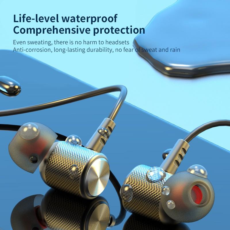 YD08-2 Bluetooth 5.0 Plug-In Kaart Opknoping Hals Headset Magnetische Sport Ultra-Lange Levensduur Batterij In-Oor bluetooth Headset Oortelefoon