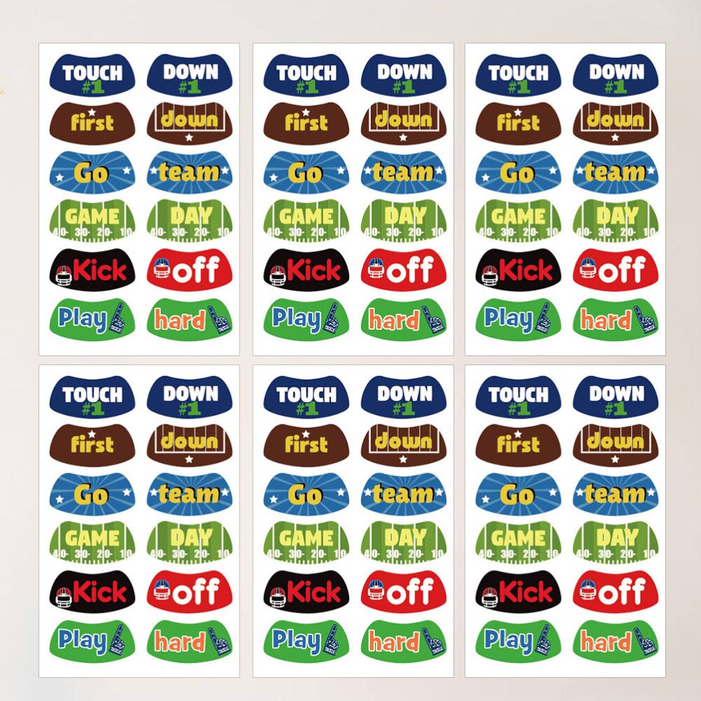 10Pcs Rugby Game Gezicht Tattoos Stickers Football Game Tijdelijke Tattoos Party Gunsten