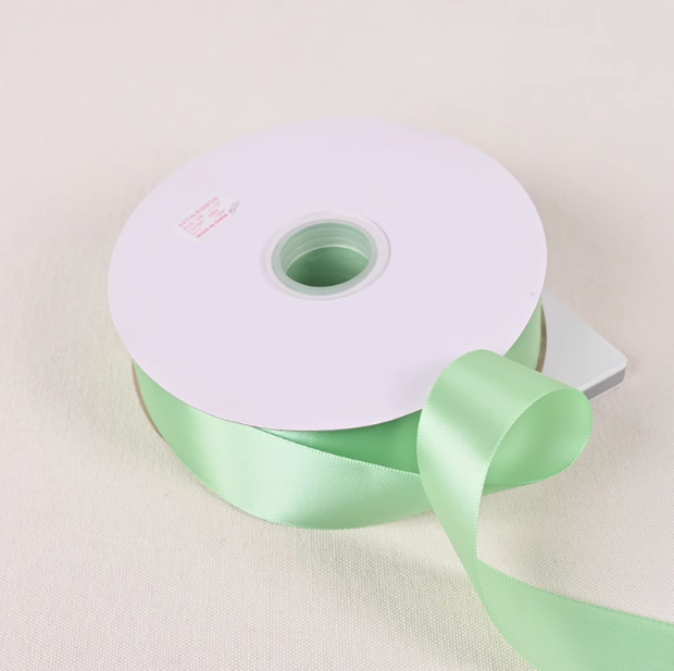 Panglică de satin din poliester verde mentă 6/10/15/20/25/38mm 91 metri, pentru cusut decorațiuni de crăciun cu funde lucrate manual, nuntă: Alamă