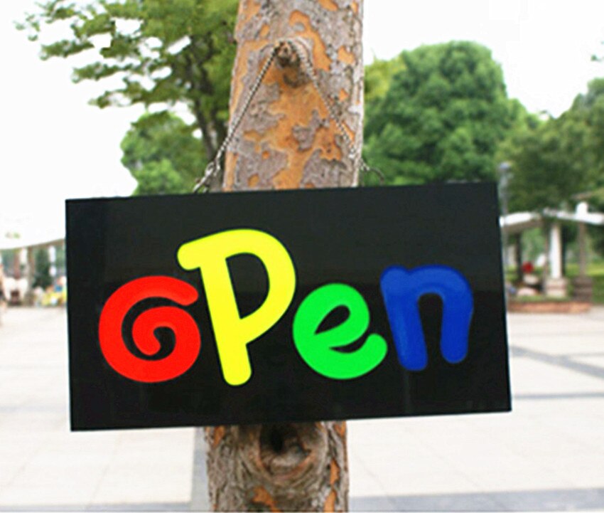 LED Open Sign, 43x23cm Flashing LED Business Neon Sign Advertisement Board Electric Display Sign Light, for Business Decorative