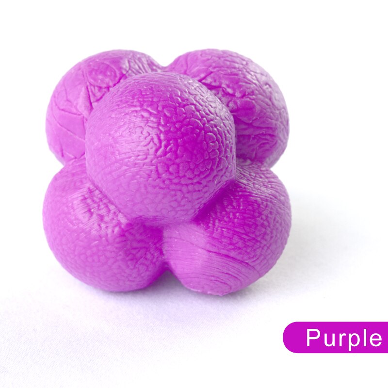 Silicagel Agile Gecoördineerd Reactie Oefening Fitness Training Bal 5.5Cm Zeshoekige Reactie Bal: Paars