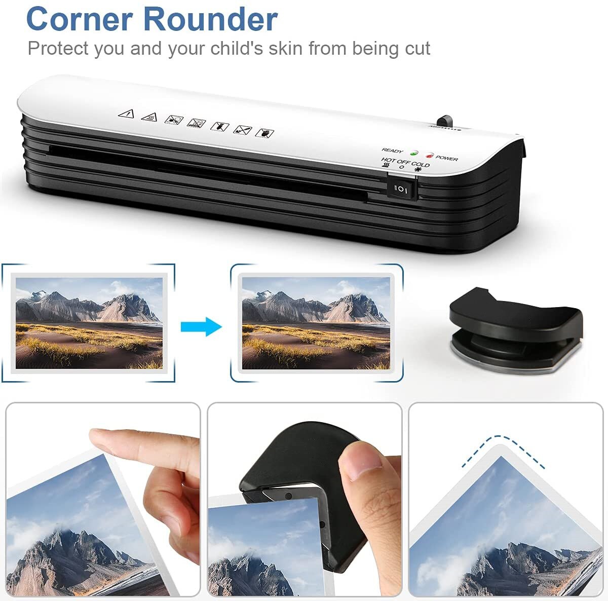 and Cold A4 Laminator Machine 4 in 1 Thermal Laminator Max Width Support 9''/A4 Quick Warm-Up Plastic Film Laminating