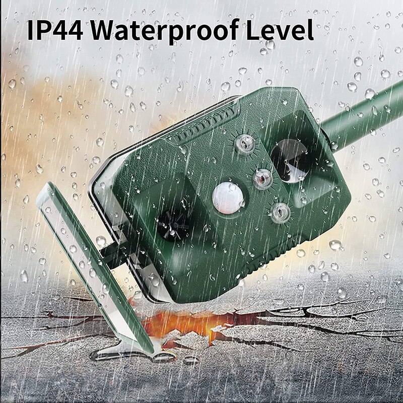 JHD-2 In 1 Solar Powered Animal Repeller With Infrared Sensing Detector Strobe Light Changing Frequency Solar Mole Repellent