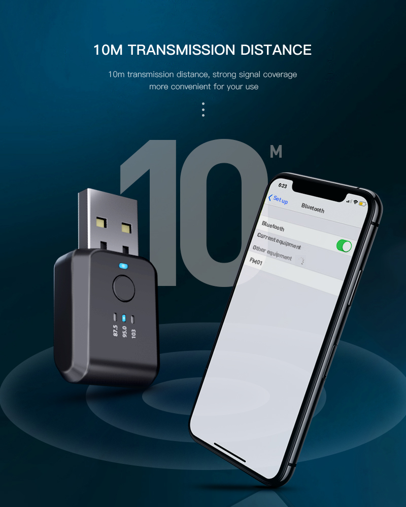 Fm Transmitter Car Bluetooth 5.0 Receiver Handsfree Call Mini Usb Power Car Kit Auto Wireless Audio for Car Radio Fm Autoradio