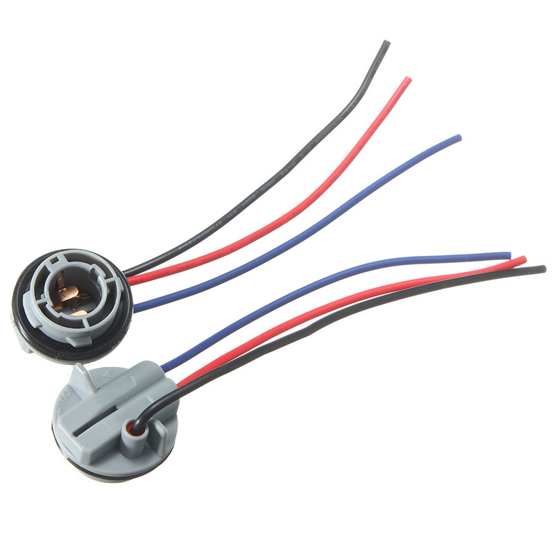 Douille d&#39;ampoule 1157 BAY15D pour support de lampe, adaptateur P21/5W, connecteur de Base pour feu de stop, accessoires de voiture en plastique, 2 pièces