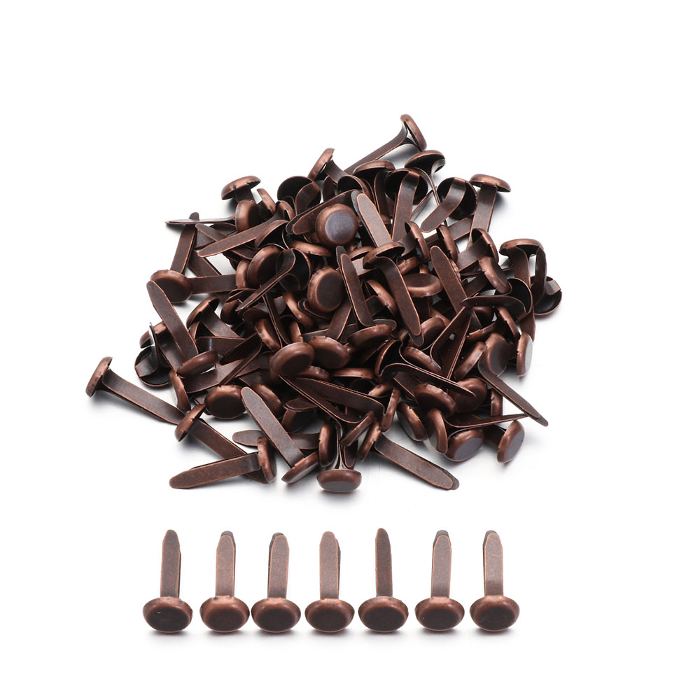 100Pcs Metal Studs Spikes Mini Brads Scrapbooking Versiering Sluiting Sluiting Diy Fotoalbum Ambachten Decoratieve Tweevoetige Nail
