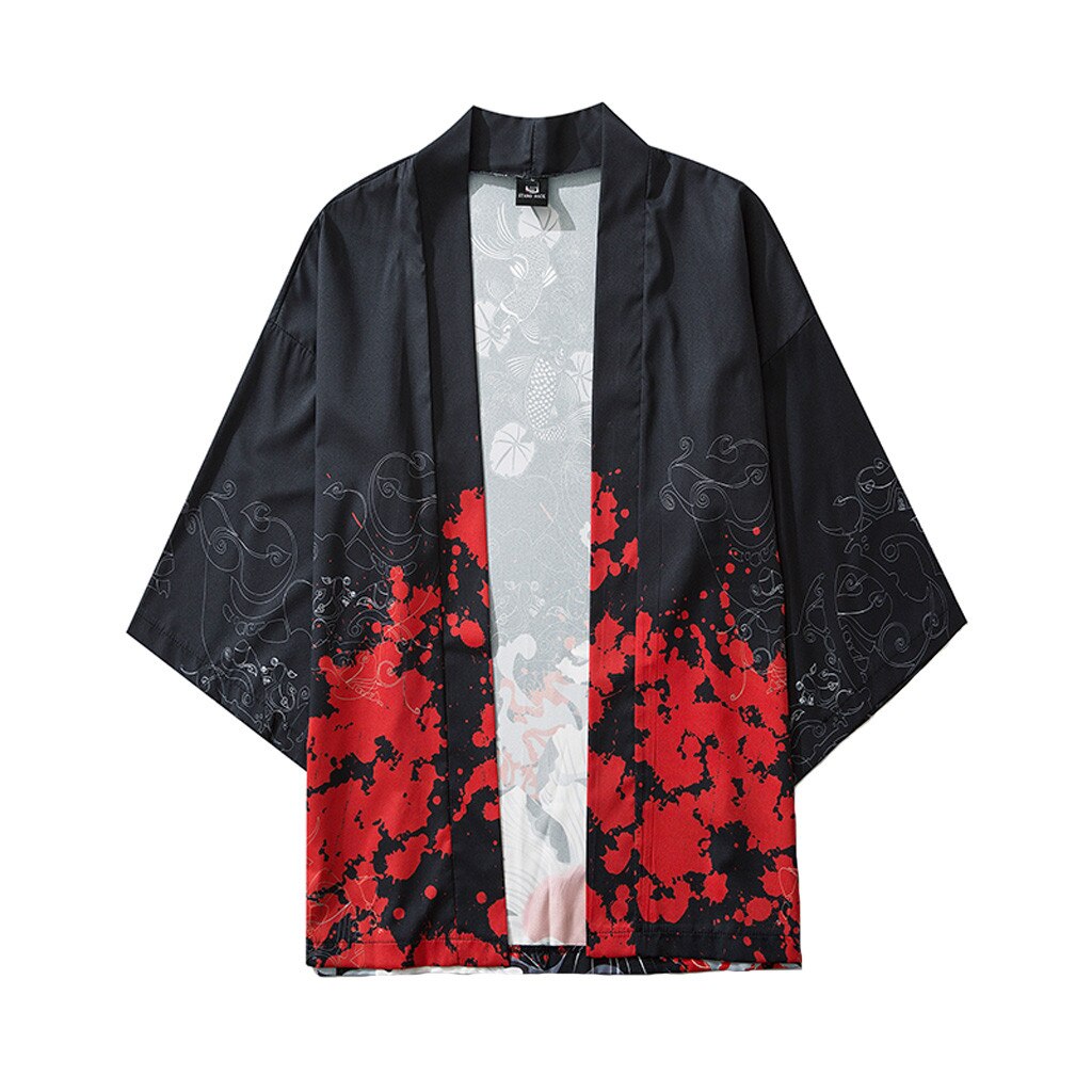 Kimono Shirt Men Streetwear Kimono Cardigan Men Shirts Casual Japanese Kimono Men Shirt Clothing Spring 1.26