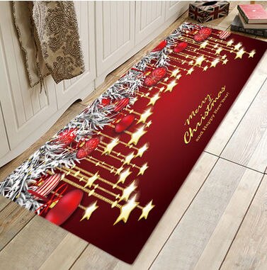 Tapis de noël antidérapant 8 Styles 5 tailles | Tapis de sol imprimé de noël père noël, tapis pour fête, décoration de noël pour la maison: 120x160cm / 1
