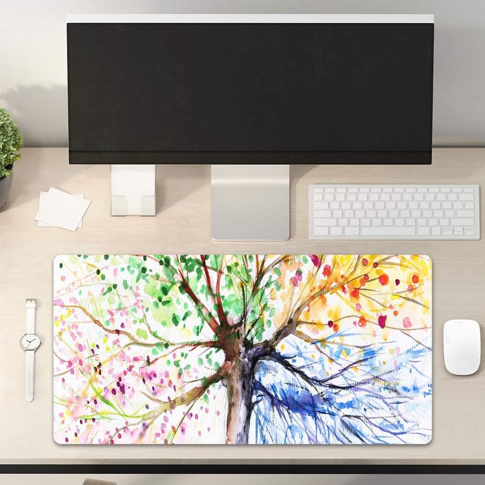 Large Mouse Pad Cute Pink Desk Mat for Desktop Women Girls Gaming Rose Gold Marble Protector Writing Pads for School Office Home: 1mx1m / green