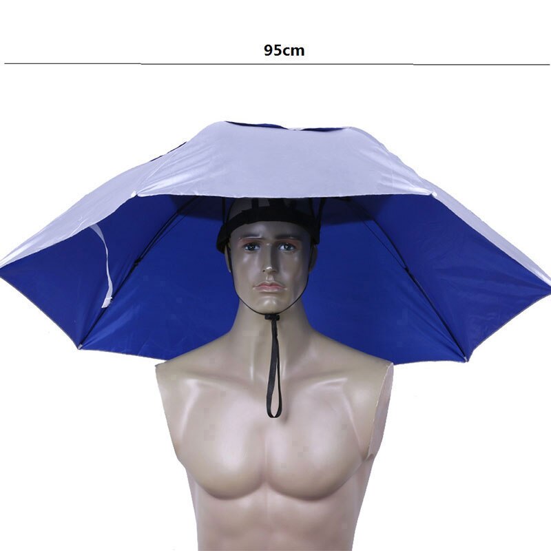 Foldbart hoved paraply hat fiskeri hætter anti-regn anti-uv udendørs bærbar rejse vandreture strand fiskeredskaber pesca regn gear: 1