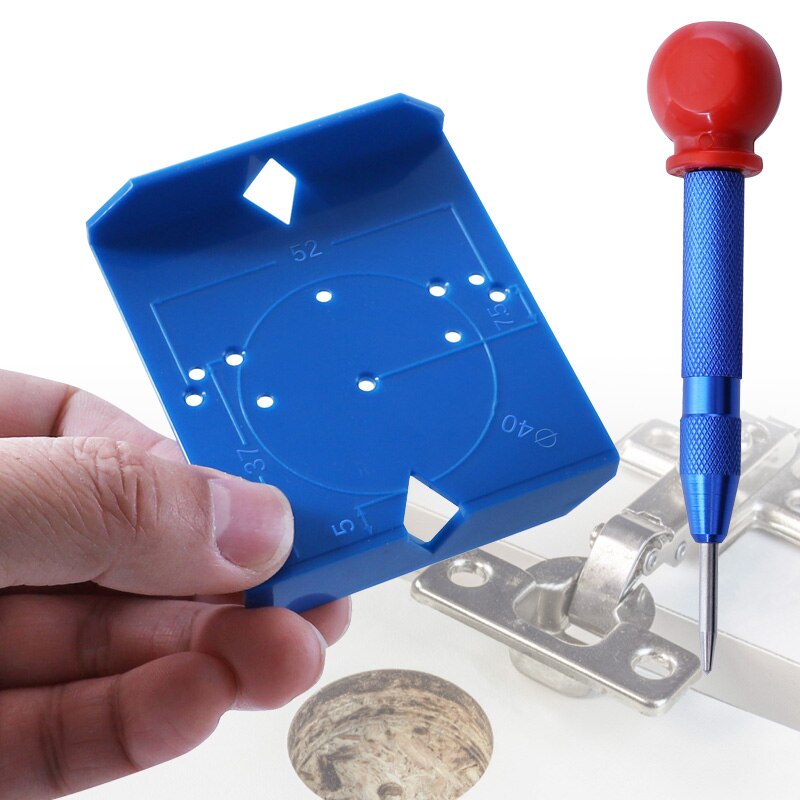 Hinge Hole Jig 35mm 40mm ABS Hinge Boring Drill Guide Template Jig Furniture Door Cabinets Hinges Hole Locator for Woodworking