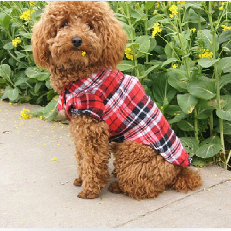 Dog Clothes For Pomeranians Plaid Shirt Pomeranian Dog Clothes Sphynx Clothes Spring Summer Stripe T-Shirts Clothing Dog Vest