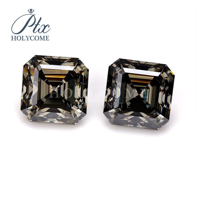 Stones jewelry gray color asscher cut 1ct loose moissanite diamond gemstones