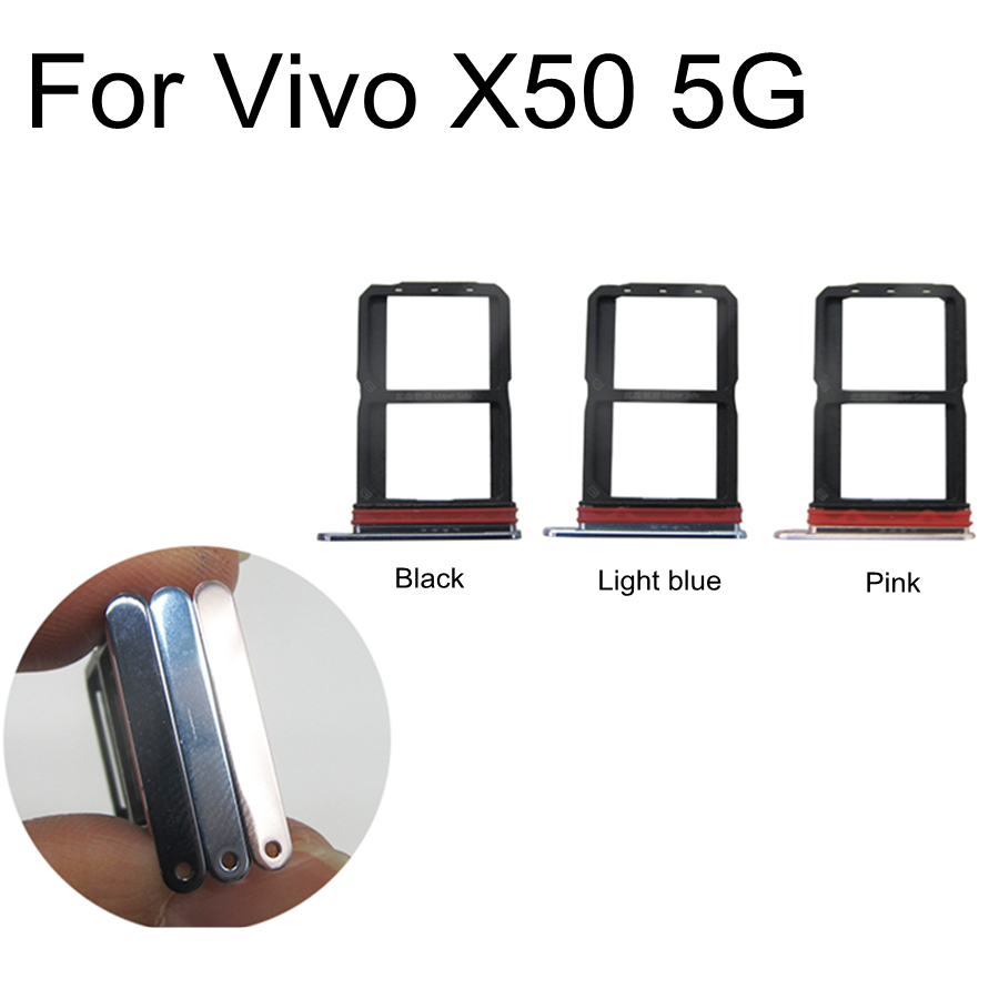 1pcs Sim Card Tray Holder For Vivo X50 5G China V2001A 2005 Sim Micro Reader Card Slot Adapters Card Socket Repair Parts
