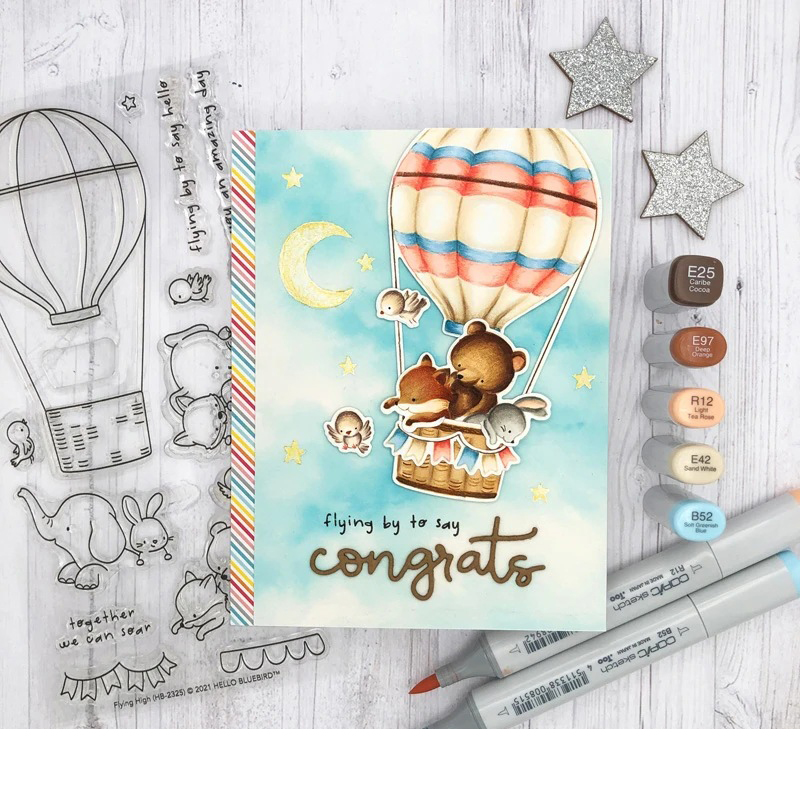 Ours éléphant montgolfière, matrices de découpe en métal et timbres, pochoir pour bricolage, Scrapbooking, Album Photo, gaufrage, carte de décor en papier