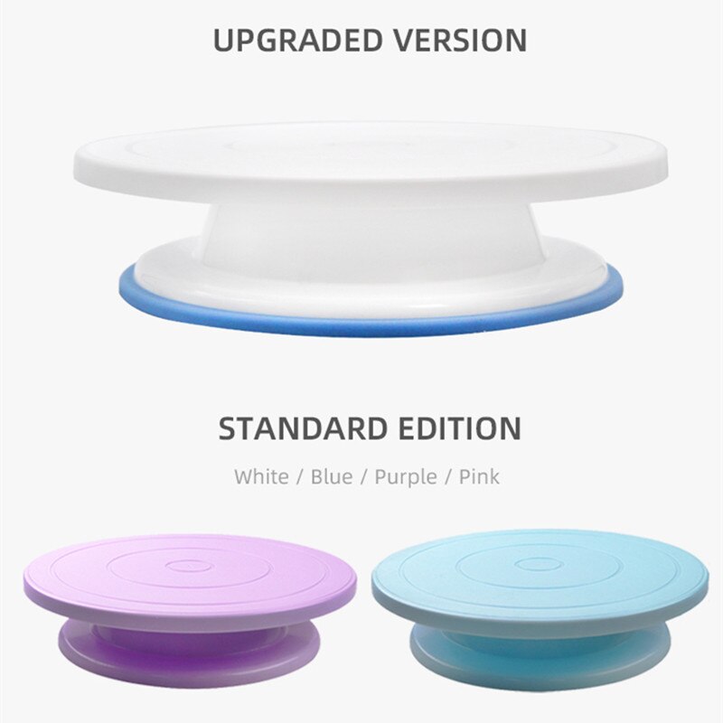 1 Pcs Plastic Taart Plaat Draaitafel Roterende Anti-Slip Ronde Diy Cake Stand Taart Decoreren Draaitafel Keuken Pan bakken Tool