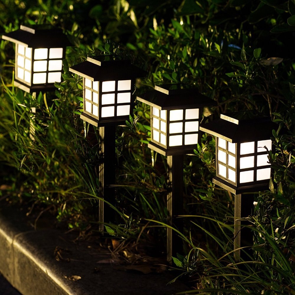 2 kpl retro led aurinkopolkuvalaisimet vedenpitävät ulkona aurinkoenergian nurmikon valot puutarhamökkiin nurmikon valo kiilapalatsin sisustusvalaisin