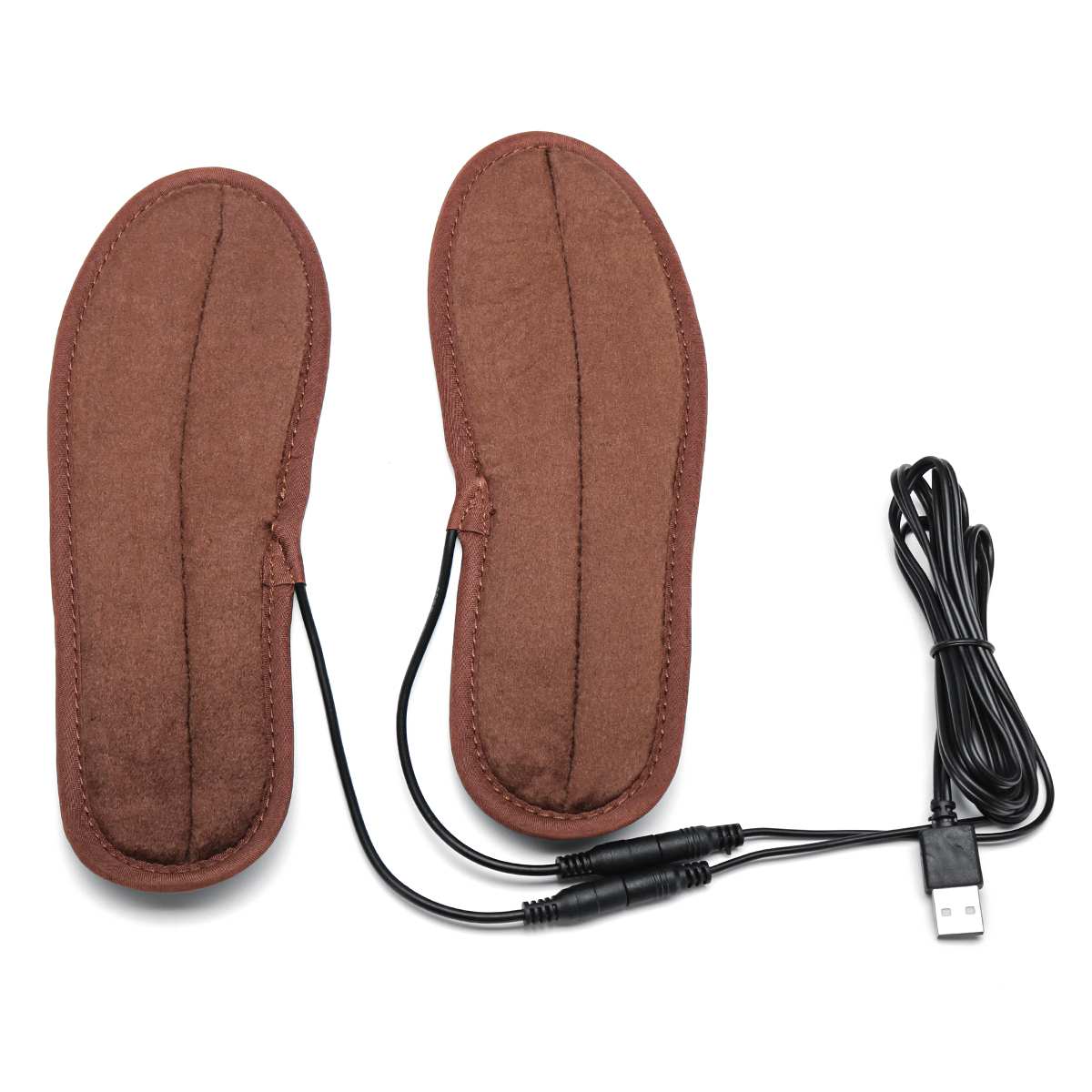 Unisex USB Electric Powered Heating Insoles For Outdoor Sports Shoes Boots Feet Warmer Plush Fur Soft Heated Insoles