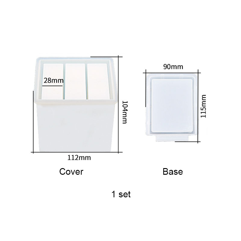 DIY Drawer Storage Box Epoxy Resin Mold Jewelry Tools Jewelry Accessories Handcraft Moulds: 1pc cover 1pc base