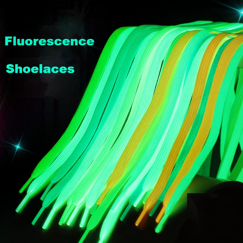 Lichtgevende Schoenveters Platte Veters Sneakers Veters Glow In The Dark Nachtkleur Fluorescerende Schoenveter 80/100/120/140 Cm Shoestrings