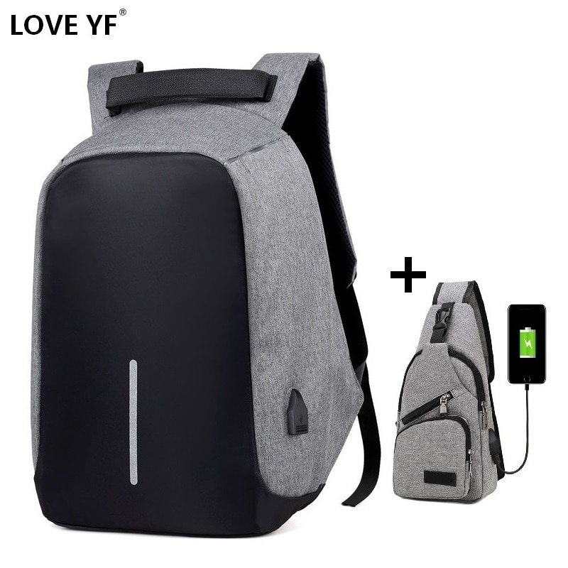 Adolescente zaini laptop Anti-furto smart zaino da viaggio Degli Studenti sacchetti di scuola mochila gris mujer Donne Degli Uomini USB Sacchetto di Ricarica