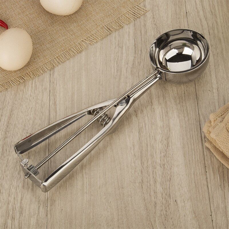 1pcs Ice Cream Scoops Metal Stainless Steel Make Kitchen Tools 4/5/6 CM 3 Size For Choose Potato Watermelon Spoon: S-4cm