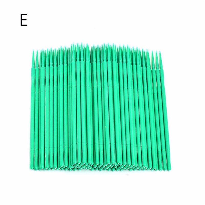 100 Stuks Dental Micro Brush Disposable Materialen Tand Applicators Medium Fijne Wimper Extension Removal Tool Nail Art Tool: green
