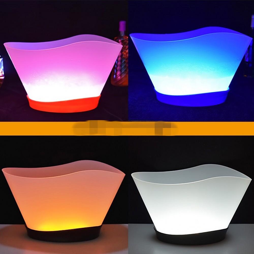 12L LED Rechargeable Ice Buckets Color Changing Wine whisky Cooler boat shaped Champagne Beer Holder for bar nightclub 7A