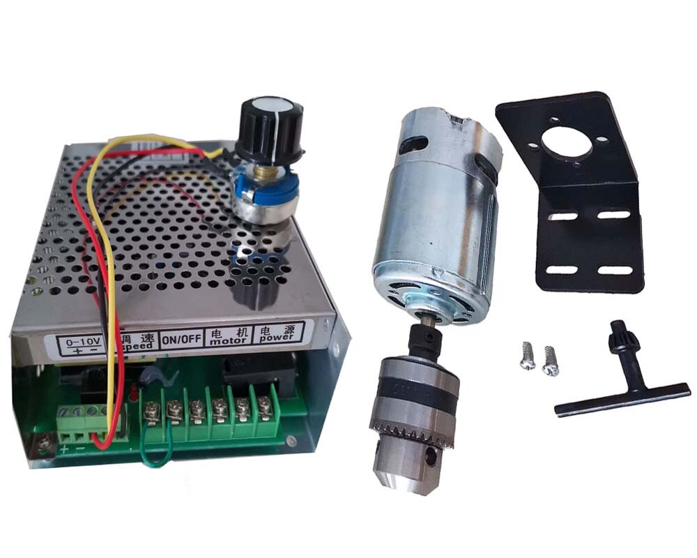 997 48V 400W Drill Chuck Spindle Powerful DC Motor,12-48V High Speed Motor, Silent Ball Bearing Engraving Machine 5000~20000RPM