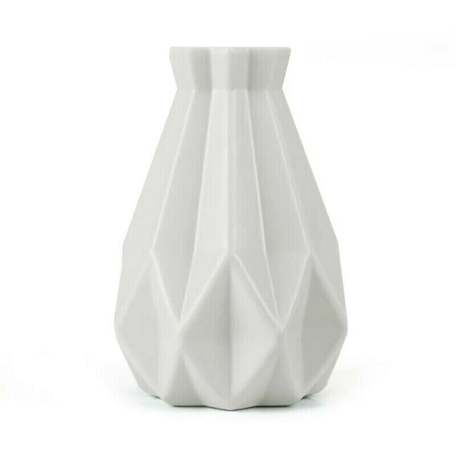Vases à fleurs en plastique, décoration de maison, Vases en céramique incassable, Arrangement d'imitation, panier de décoration moderne de mariage européen: F White