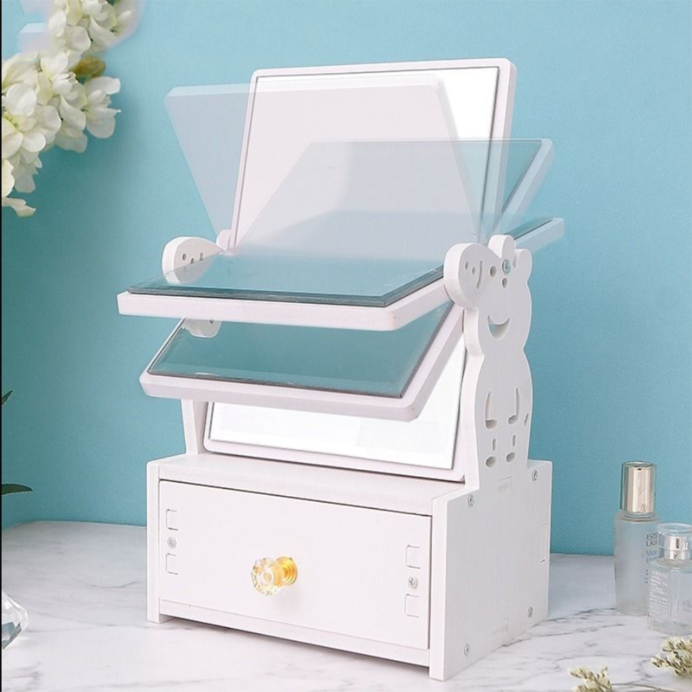 Table Mirror Storage Makeup table Mirror with Drawer Dressing Table Mirrors for Bedroom Beauty Cosmetic Mirror Jewelry Mirrors
