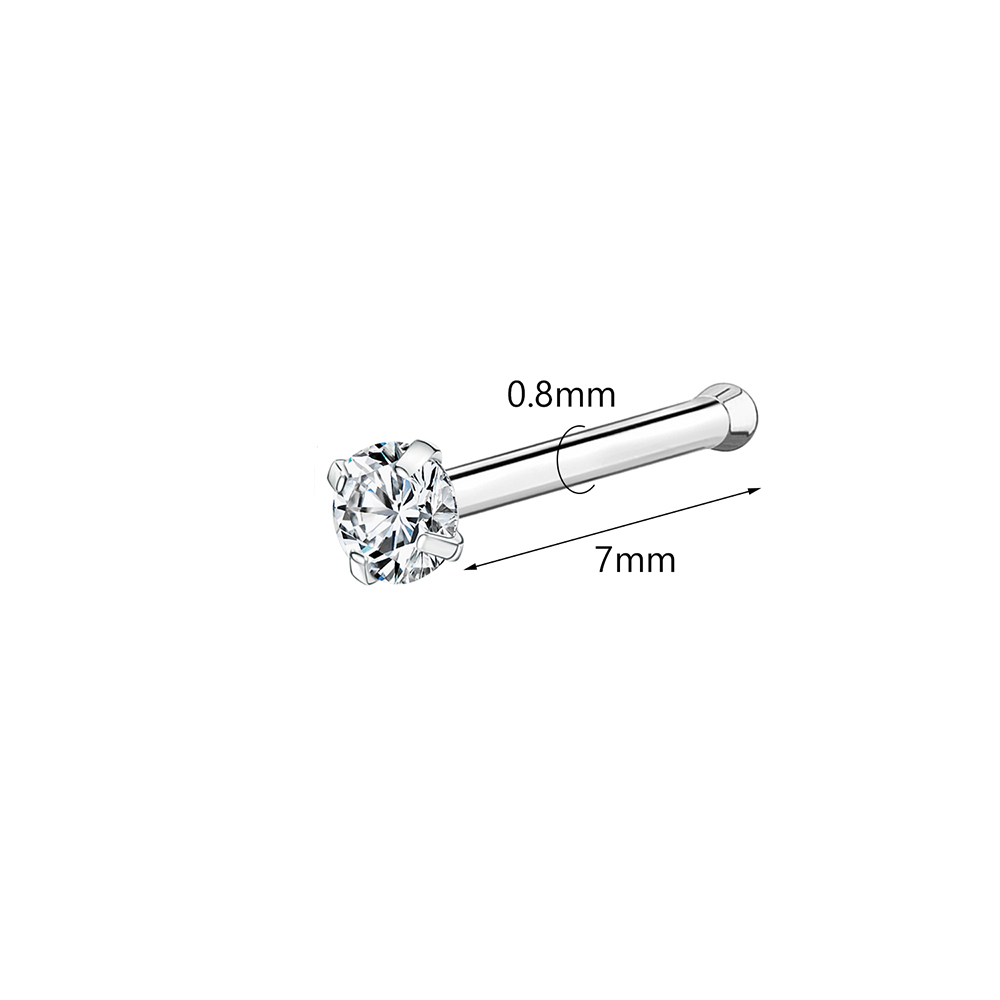 ZS 18/20G 925 scheggia narice piercing Placcato Oro Naso Borchie Zircone Lucido Setto Anelli Al Naso per Le Donne Reale sterlina Naso perno: bianca / Cobalto viola
